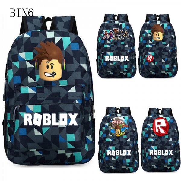 Roblox-Mochila Impressa Dupla Face para Meninos e Meninas, Mochila