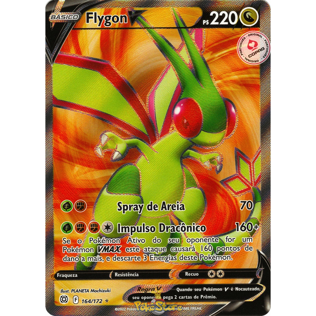Carta Pokemon Flygon V Portugus Card Original Copag - Astros Cintilantes |  Shopee Brasil