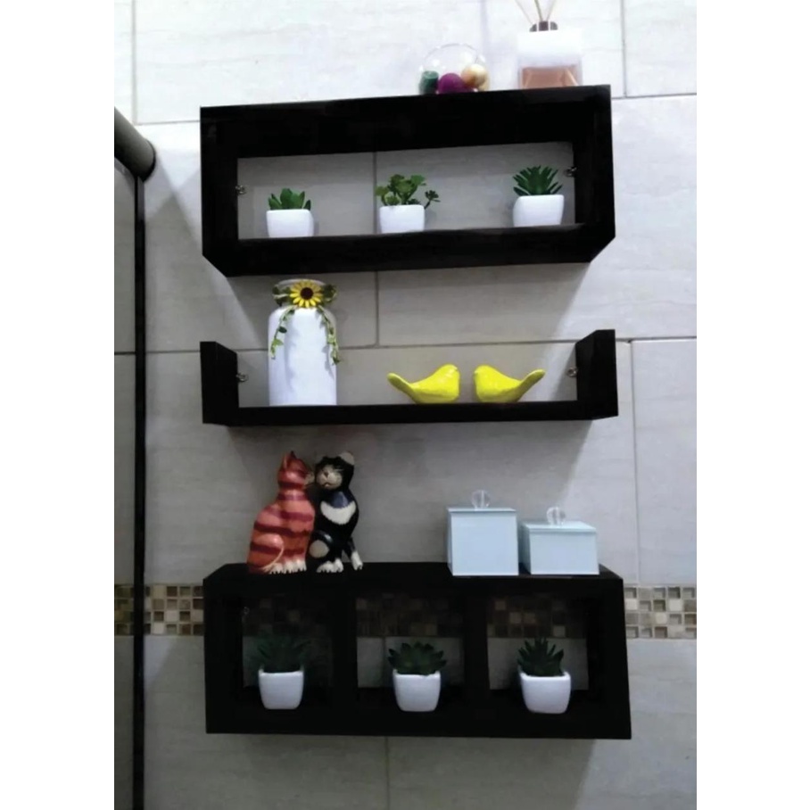 Nicho Para Banheiro Decoração Prateleira de banheiro Kit Banheiro 03 peças acompanha Kit instalação