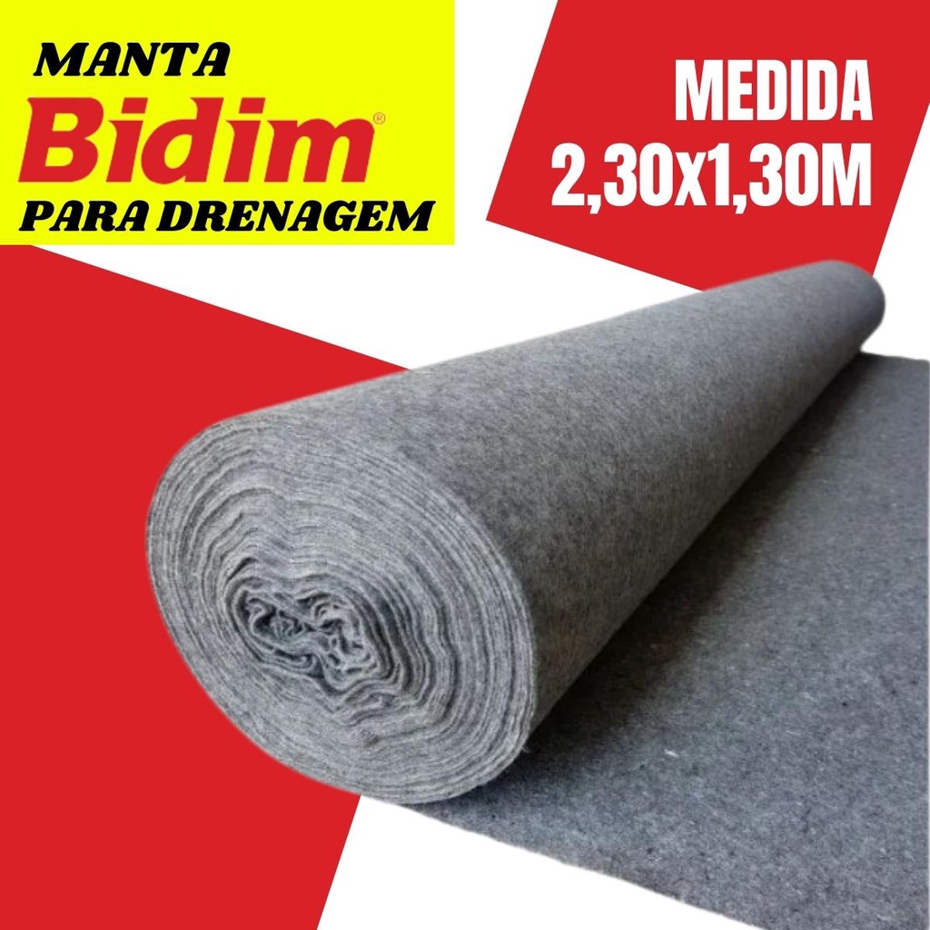 Manta Geotextil Bidim ( Original ) Drenagem 3 Mts 2,30x1,30.