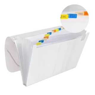 Pasta Sanfonada Média Plástica Duplicata 12 e 31 Divisórias Tamanho A5 ACP e Polibras