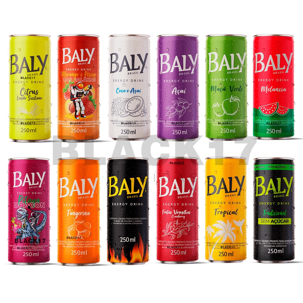 Energético Baly Sabores 250ml Lata Energy Drink