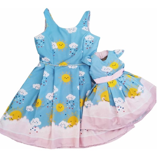 Vestido chuva de amor mae 2024 e filha