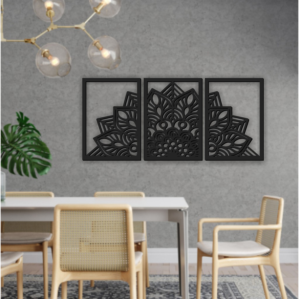 Kit 3 Quadros Para Sala Quarto Mandala Decoração | Shopee Brasil