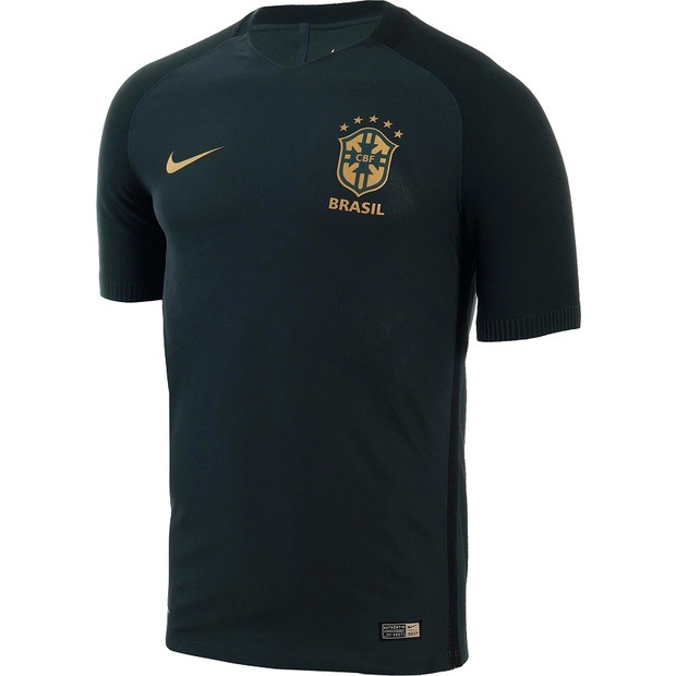 Camisa Camiseta de Time Seleção Brasileira Brasil Preta 21/22