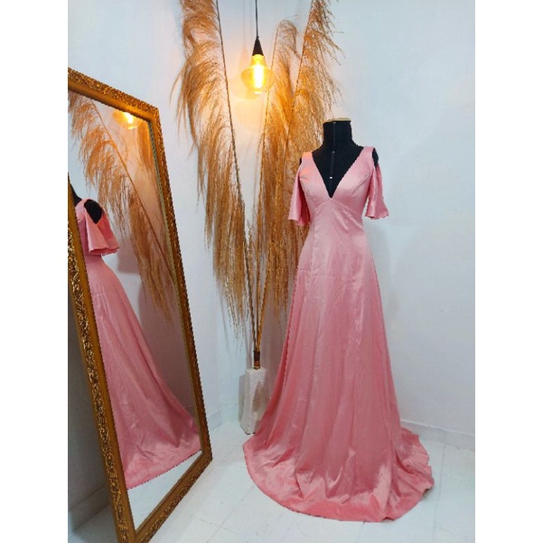 Vestido de madrinha de casamento best sale rosa bebe