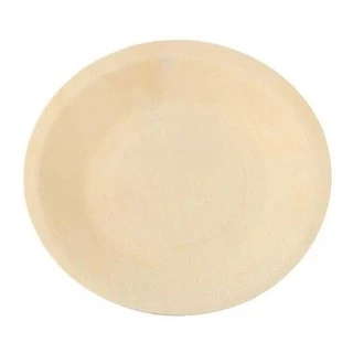 Prato Redondo 100% Madeira Bambu 19 Cm Descartável 10 Un
