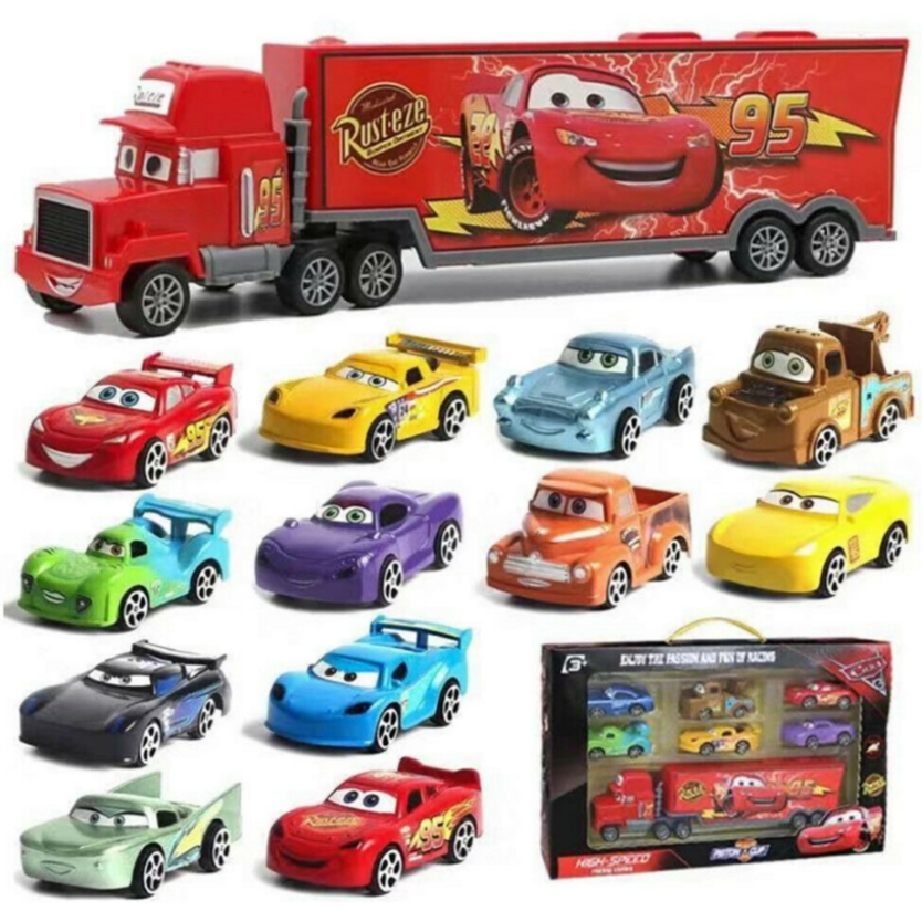 7 Em 1 Pixar Carros 2 McQueen Brinquedos De Metal Modelo Carro De Infantis Aniversário Para Garotos