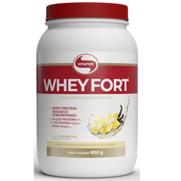 Whey Fort Vitafor 900g Whey Protein Bcaa 5,5g L-Glutamina 4g