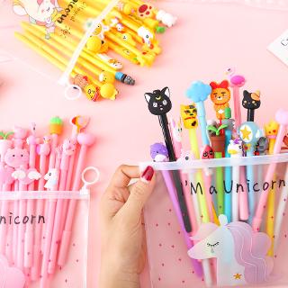 40 Peças / Conjunto Caneta De Tinta Gel Infantil / Material Escolar Com Desenho Livre | 40Pcs/Set Cartoon Pen Stationery School Supplies Gel Ink Pen Kids Gifts Free Pencil Case