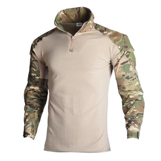 Camisa De Combate Tático Militar Uniforme Do Exército Camuflagem Pesca De Caça Mens (M-4XL)