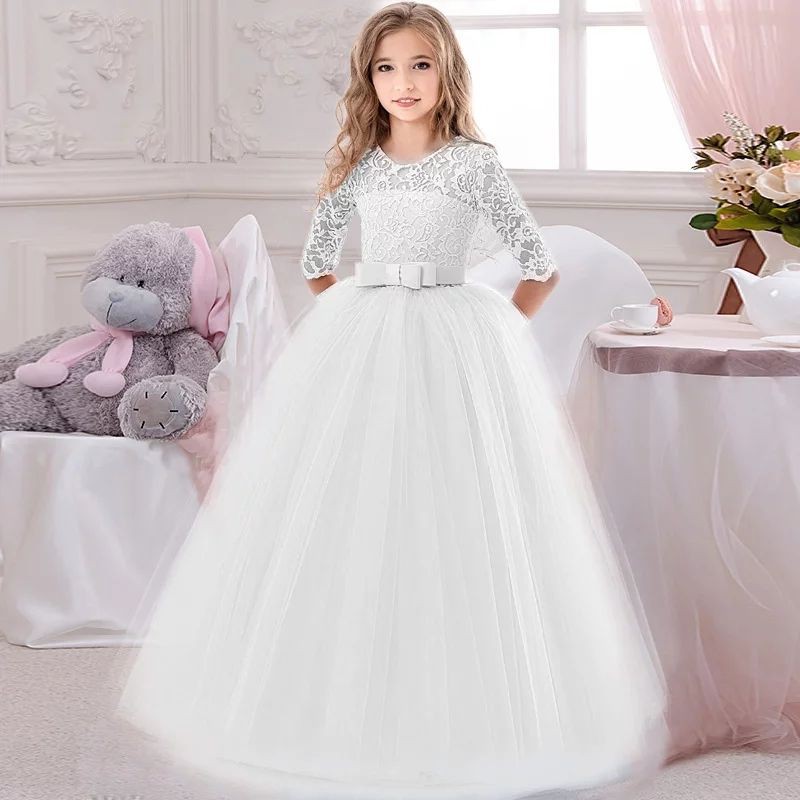 Vestido infantil longo store branco