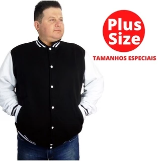 Jaqueta College Masculina Moletom Plus Size Casaco Colegial