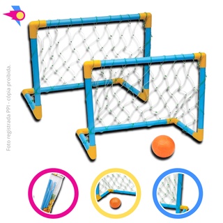 JogoFutebol Gol Golzinho Mini Trave Rede + Bola brinquedo c/ 2 unidades