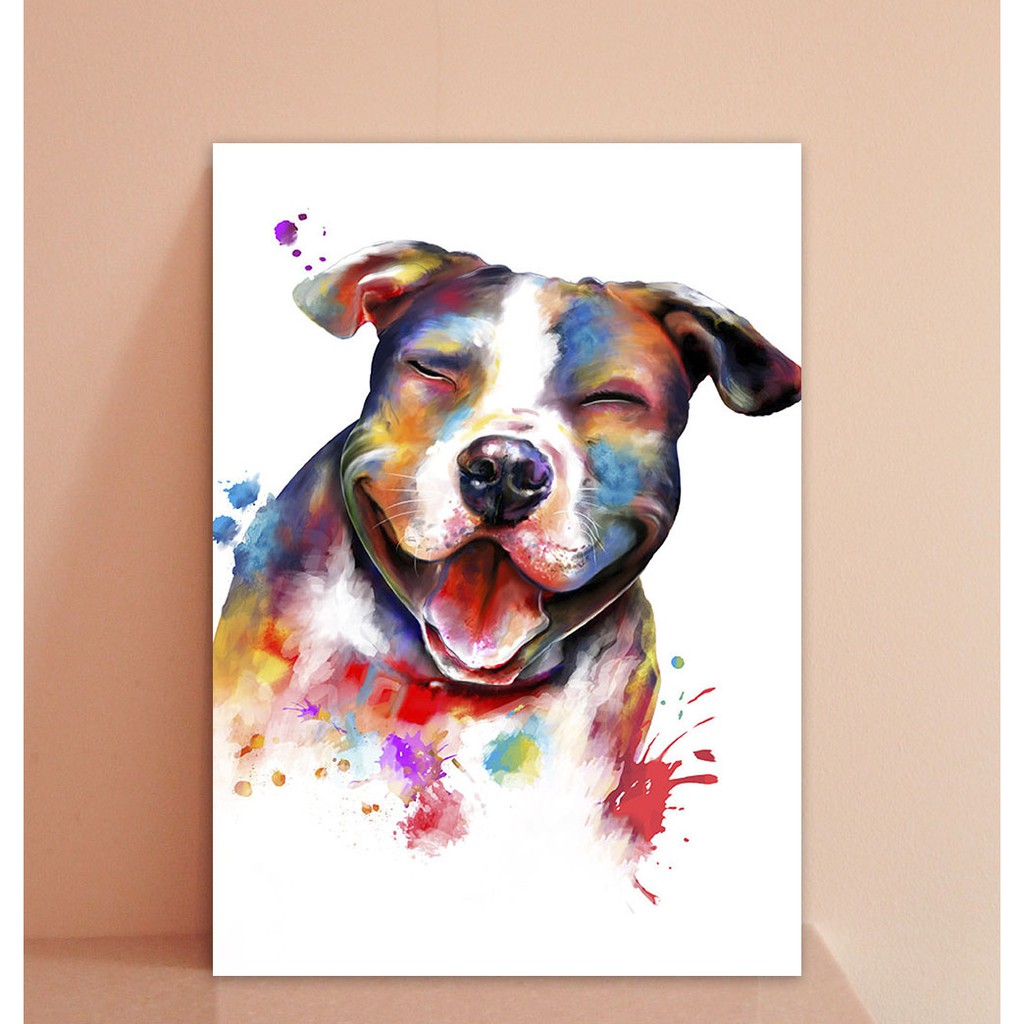 Quadro Decorativo Cachorros E Gatos Desenho Aquarela 4874