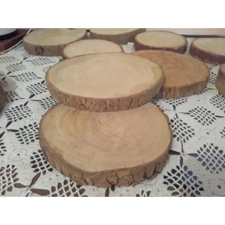 8 bolachas de madeira para decoração - tamanho de 12 a 15cm cada
