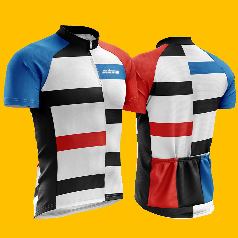 Camisa De Ciclismo Camiseta Ciclismo Com Proteção Uv50+ - AUTENCI RED BLUE