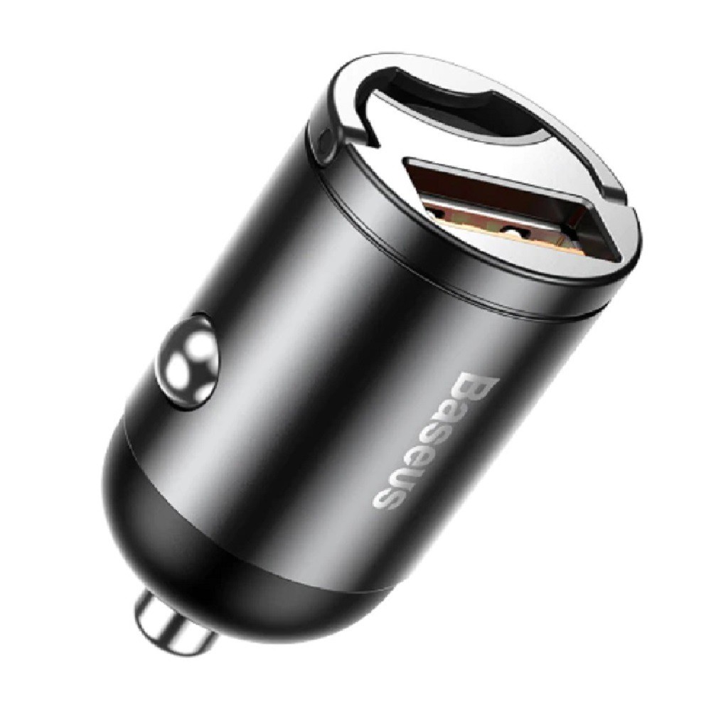 Carregador Veicular Mini Turbo Rápido Usb 30w Quick Charge 3.0 Baseus Alta Tensão 20V Alça Portatil