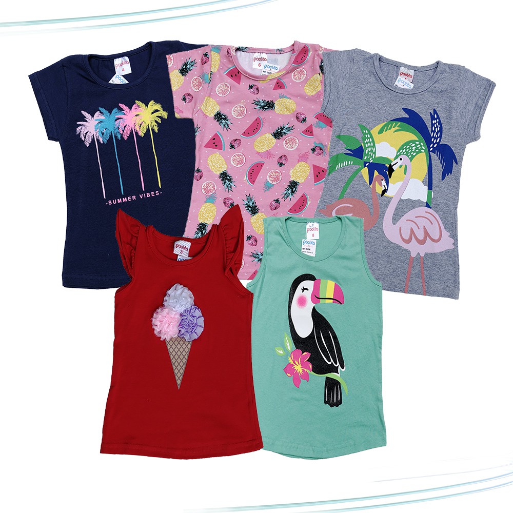 Blusas infantil cheap feminina barata