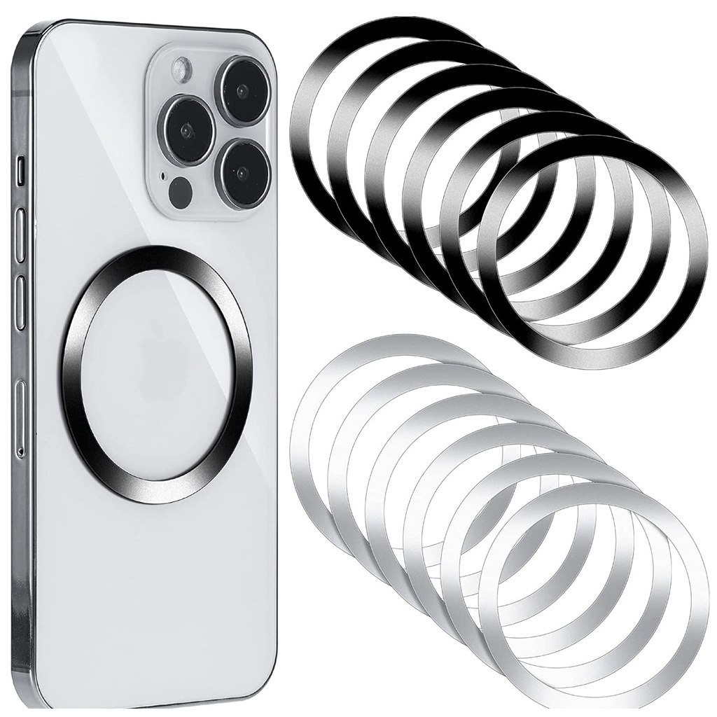 4 Anelli Universali Adesivi Magnetici Per Magsafe - Compatibili Con IPhone E Android - Nero - Foto 5