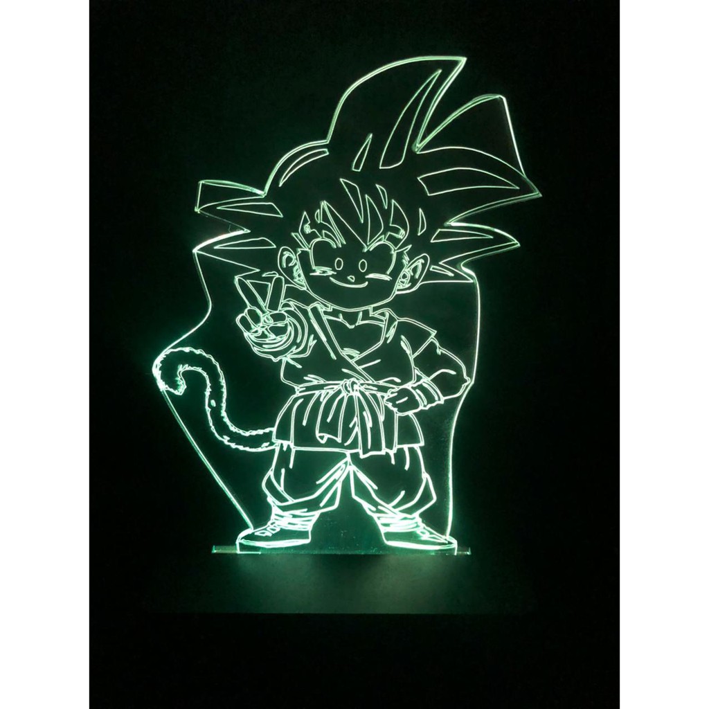 Luminária Led 3D, Gohan, Goku, 16 cores, Filho do Goku, Dragon Ball, Dragon  Ball Z, Abajur