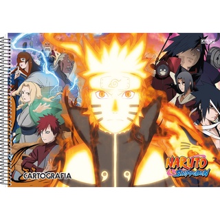Caderno de Desenho Naruto tamanho grande capa dura 80 folhas - Liz