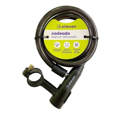 Cadeado Bicicleta Tranca Bike Aço 1mx12mm Moto Elleven