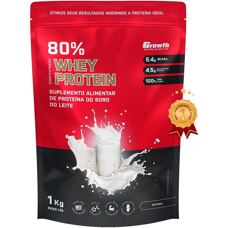 Whey Protein Growth (Concentrado 80%) – 1Kg – Growth Supplements