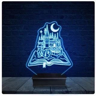 Luminária Led Acrilico Abajur - Hogwarts Harry Potter 02