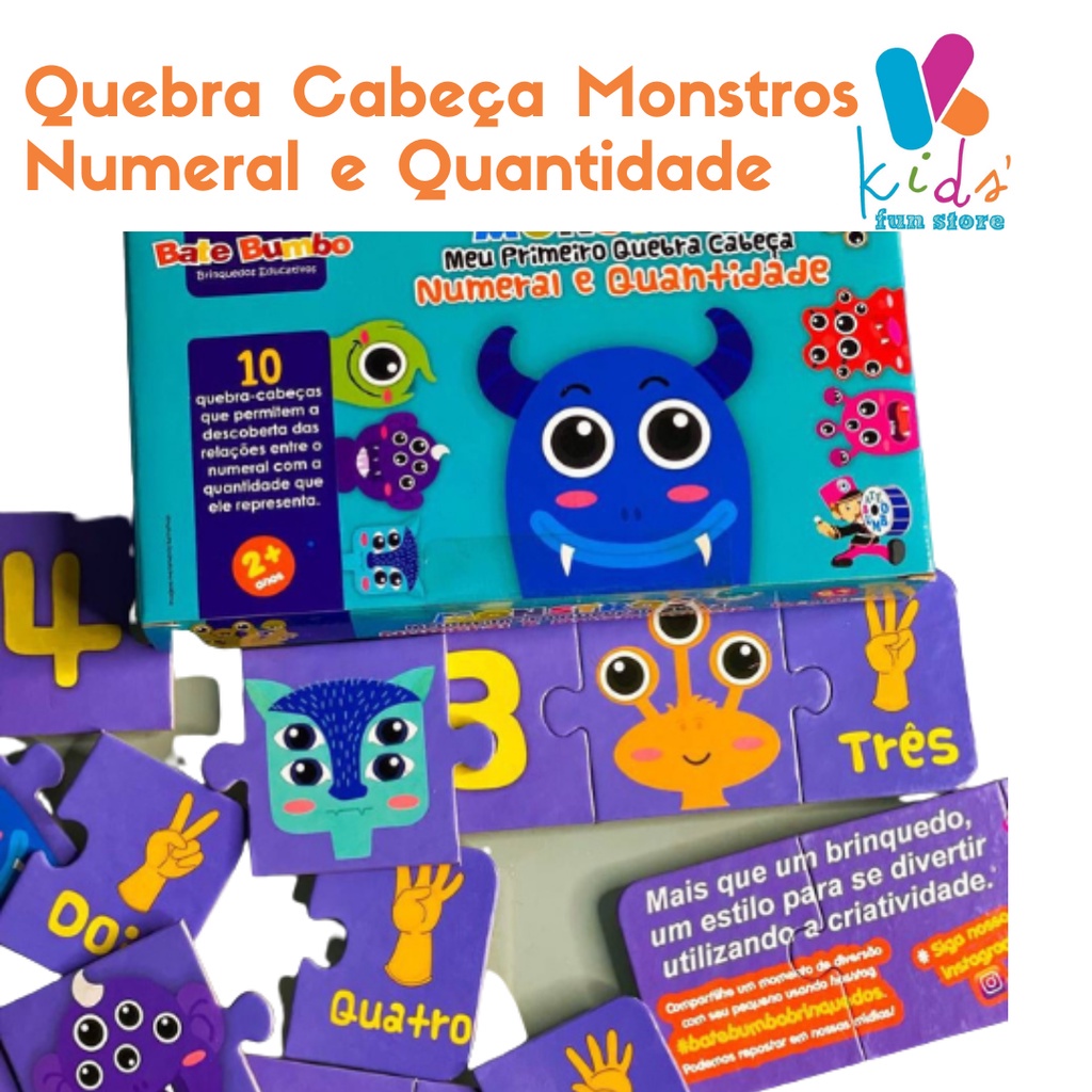 Quebra Cabeças - Numerais e Quantidade dos monstros - Ludopia