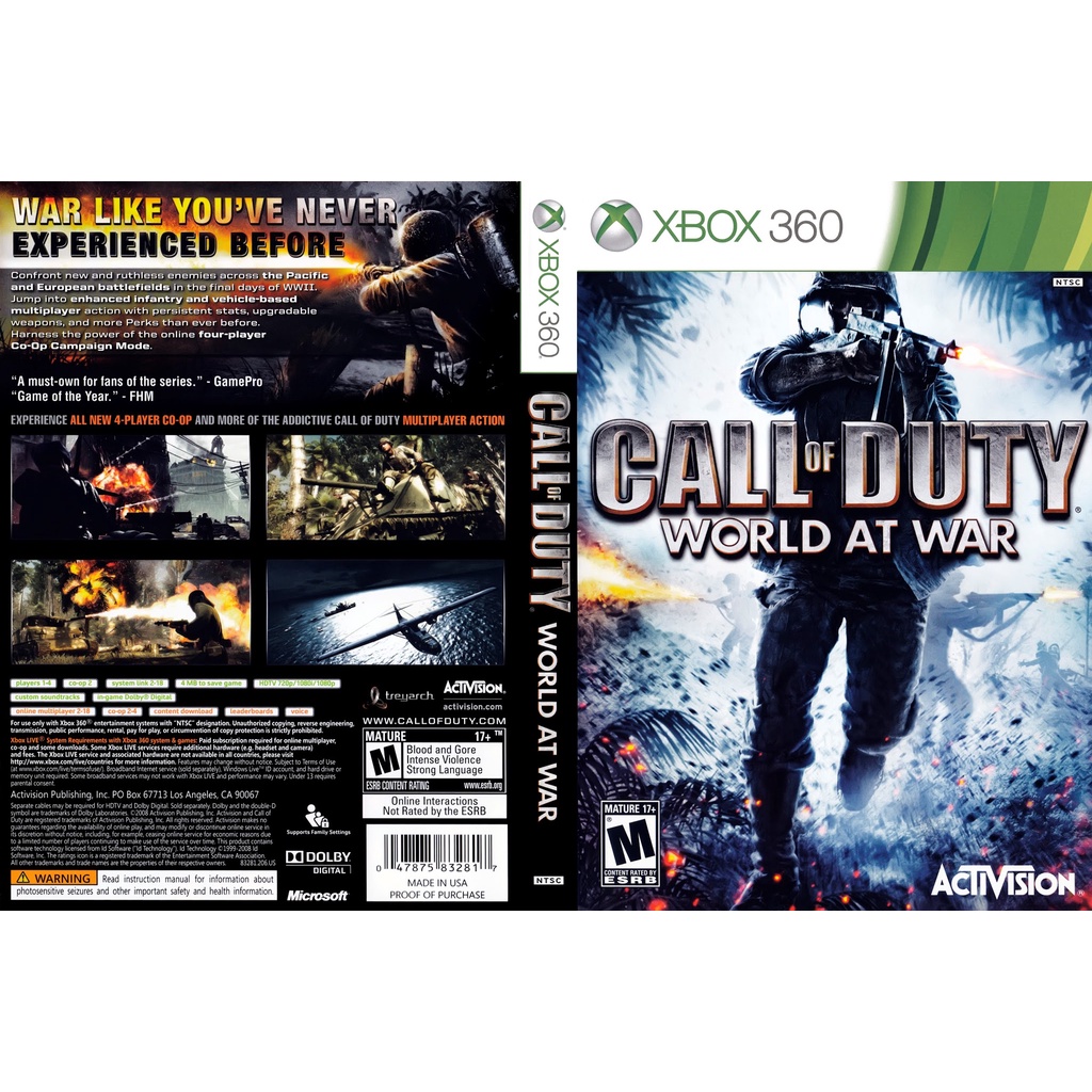 Jogo Call Of Duty World at War Xbox 360 - Usado - Console Games