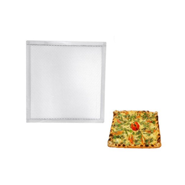 Forma De Pizza Telada Quadrada 40cm Em Alumínio