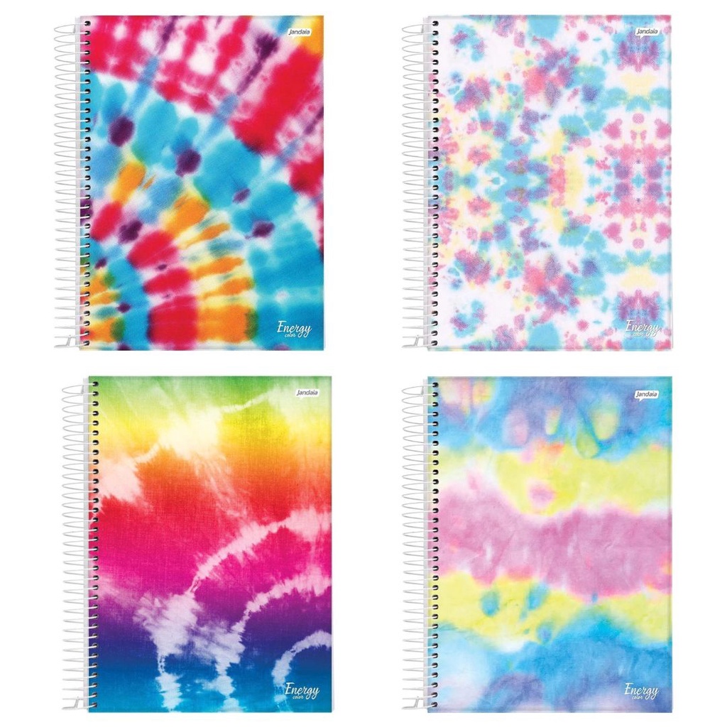 Caderno Universitário 1 Matéria Espiral Energy Color Tie Dye Jandaia 80 Folhas Shopee Brasil 2425