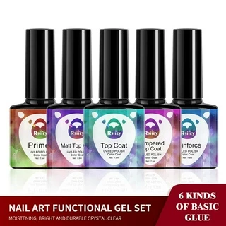 Conjunto De Revestimento Superior E Base De Gel De Diamante Sem Limpeza Acabamento Brilhante Lâmpada De Unha LED Empilhá