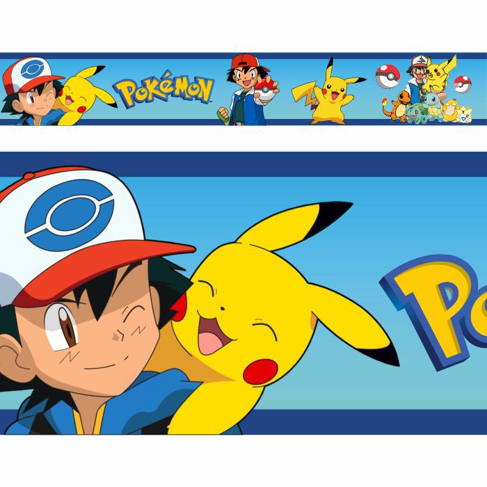 Super Papel De Parede Adesivo Pokémon 220x160cm 5 Modelos - Escorrega o  Preço