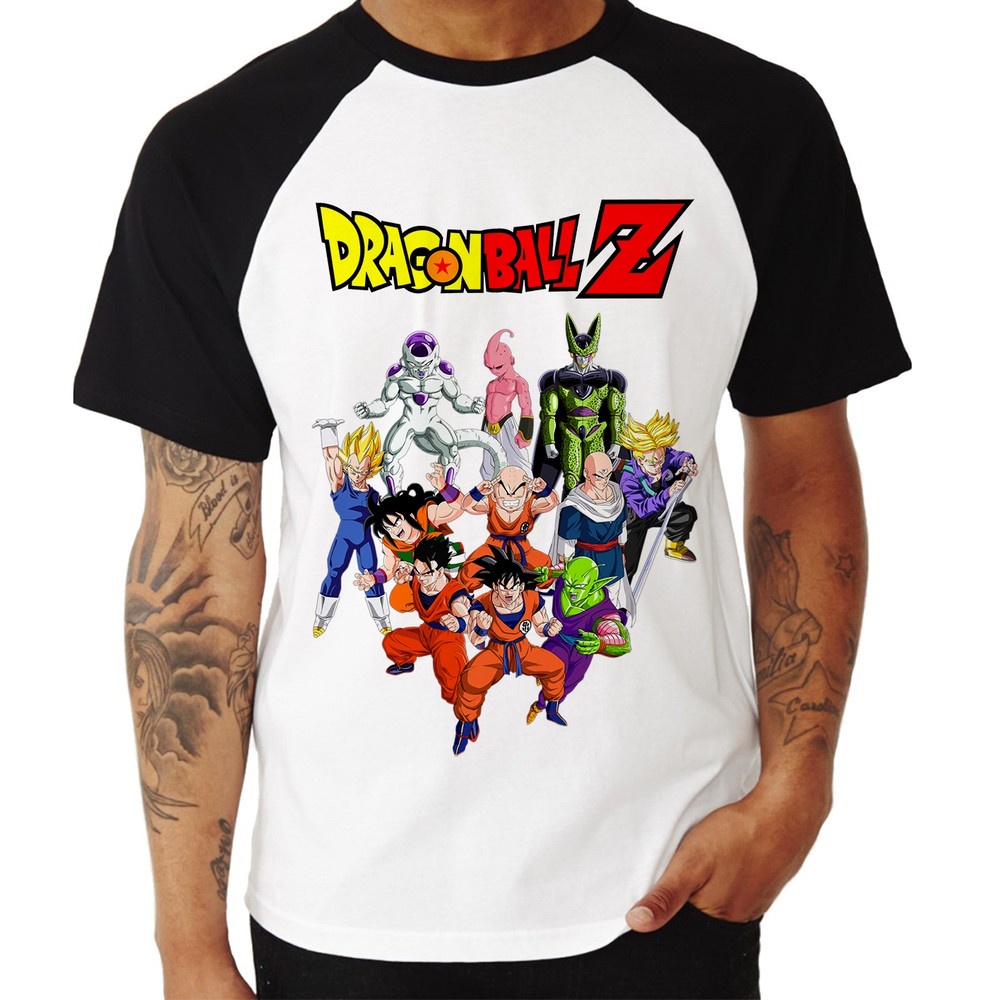 Camiseta T-Shirt Dragon Ball Majin Boo Versão Magro Algodão - Preto