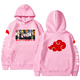 Blusa Moletom Naruto Nuvem Akatsuki Anime Canguru em algodão