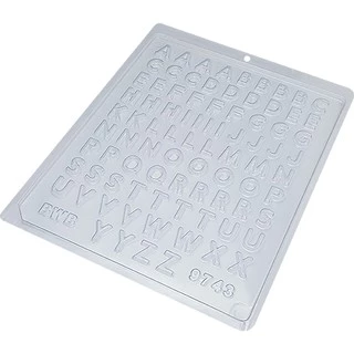 Forma SimplesMini Alfabeto 9743 - (E4) em Acetato BWB Para Bombom e Doces de Chocolate e Confeitaria Páscoa//