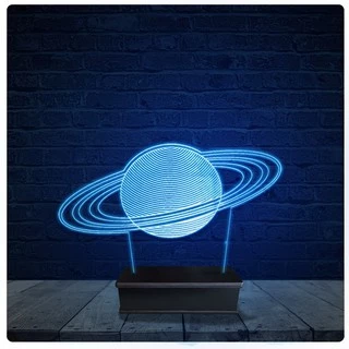 Luminária Led Acrilico Abajur - Saturno Planeta