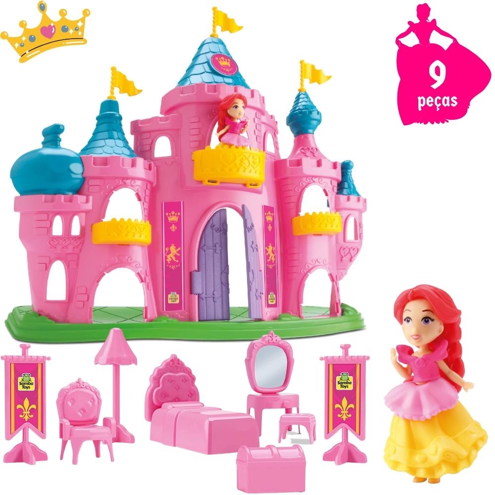 Castelo Casinha De Boneca Com Móveis Princesa Judy Rosa | Shopee Brasil