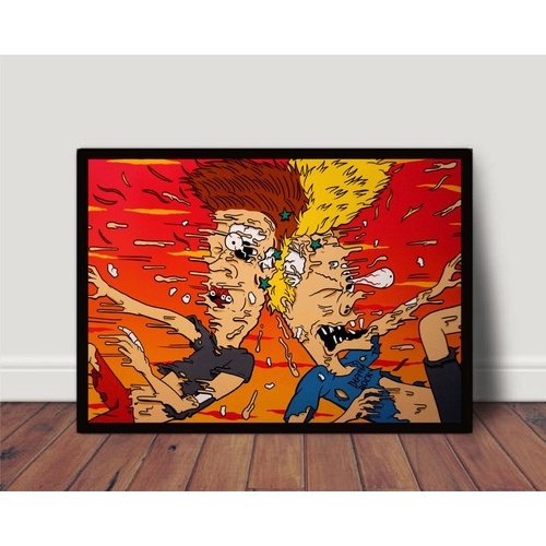 Beavis and Butt-Head ポスター 額装 Quadro Beavis And Butt Head Arte Poster Moldurado | Shopee Brasil