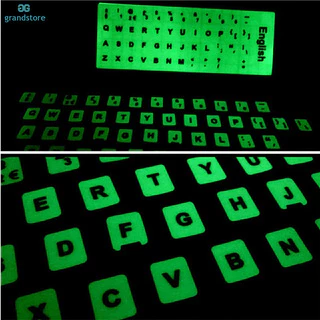 GS Adesivos De Teclado Luminoso À Prova D'água/Alfabeto Botão Letras Desenho De Filme Protetor