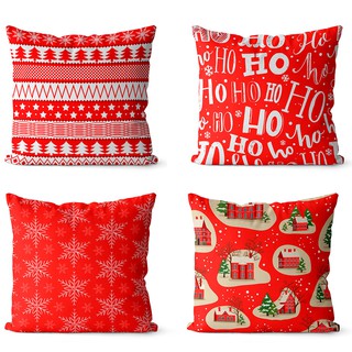 Kit 4 capas de almofadas para o natal