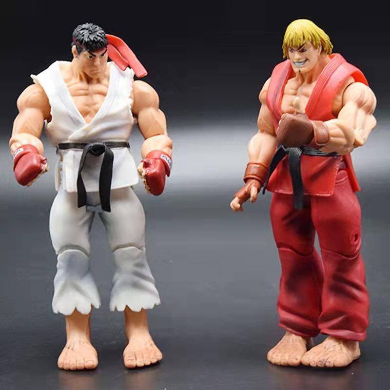 Anime Game Street Fighter Modelo Figuras De Ação Brinquedos Boneca Do Carro PVC Sobre 18 Cm Ken Masters Hoshi Ryu Action Figure Presente De Aniversário