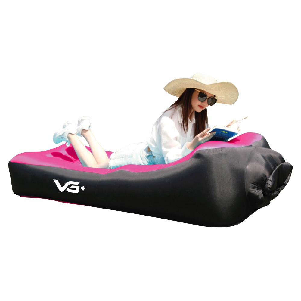 Sofá de Ar Inflável Camping Saco de Dormir Espriguiçadeira Rosa VG+ ...