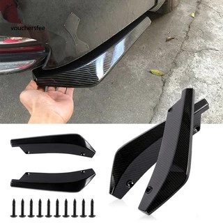2 Pçs Universal Carro Amortecedor Traseiro Lábio Difusor Divisor Spoiler Protetor De Riscos