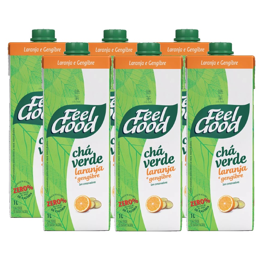 6 Ch Verde Feel Good Sabor Laranja Gengibre Zero A car 1l