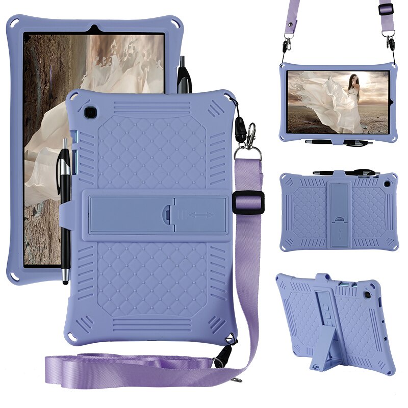 Capa De Silicone Flexível Com Suporte De Caneta + Caneta Para Tablet Samsung Tab S6 Lite 10.4 Sm-P610 Sm-P615 P610 / P615