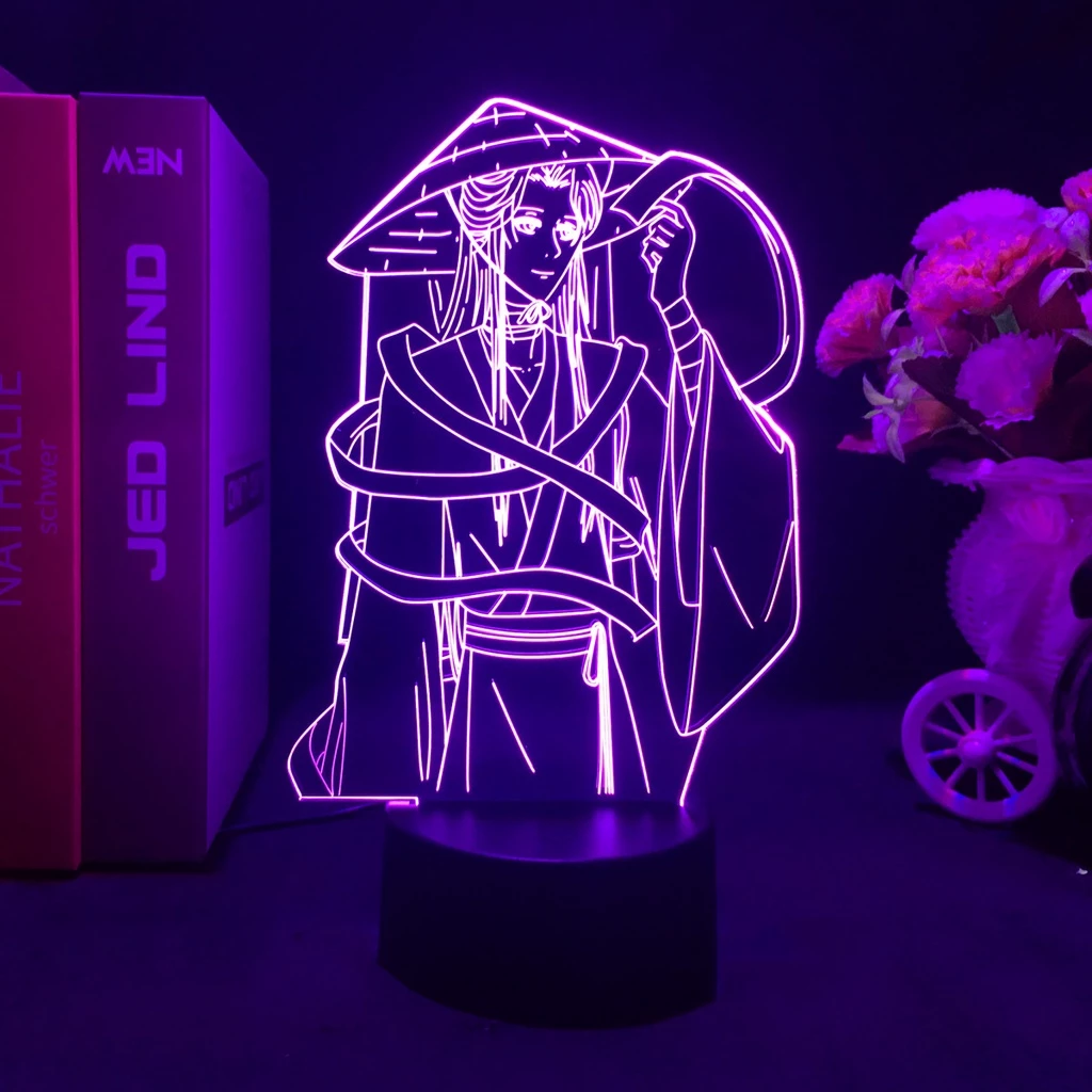 Luz Led Anime Tian Guan Ci Fu Xie Lian 3d Noturna Para Decoração De Quarto Aniversário Lâmpada De Mesa Manga Heaven Bênção Oficial