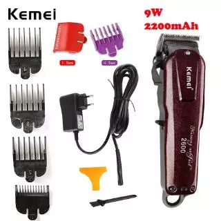Kemei Km-2600 Máquina De Cortar Cabelo Elétrico 9w Potente Recarregável 2200mah